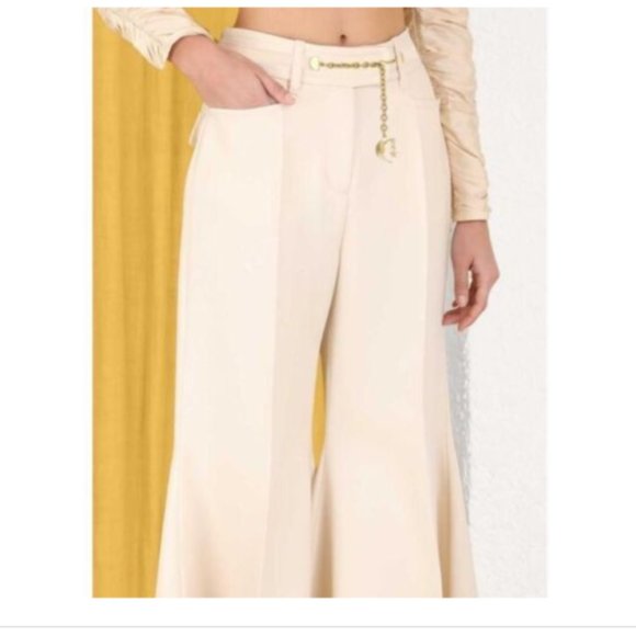 Zimmermann Kaleidoscope Flared Cropped Pants with Belt - Picture 8 of 9